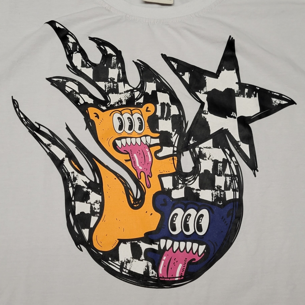 Smoke Rise Mens 2XL Tshirt Off White Cotton Short Sleeve With Graphic